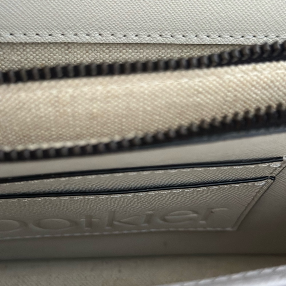Botkier Navy & Gray Leather Crossbody Satchel Top Handle Colorblock Bag - Picture 3 of 6